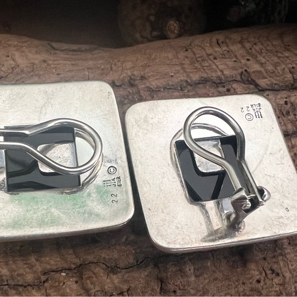 Authentic Vintage James Avery Earrings Onyx Southwest Style Signed Numbered 1” - Picture 6 of 8